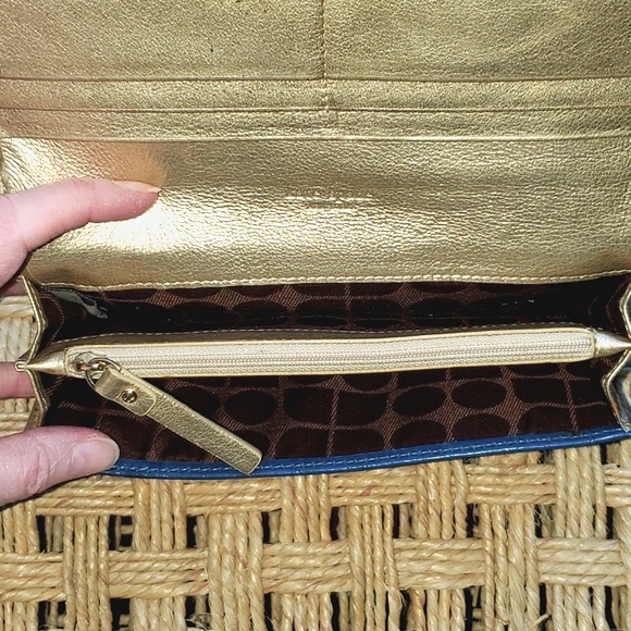 Kate Spade Navy Embossed Wallet Vintage Guc - Picture 8 of 16